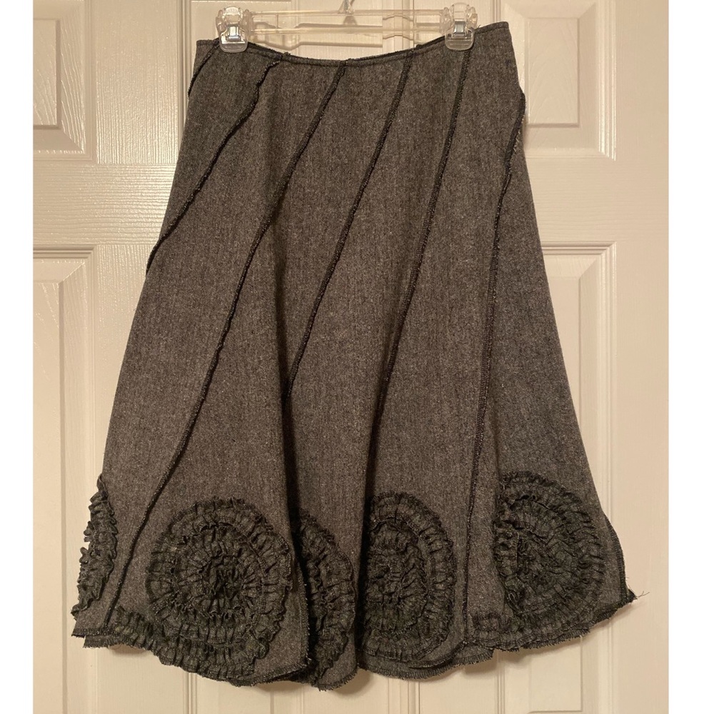 Sunny Leigh Black Gray Flared Skirt Size 4